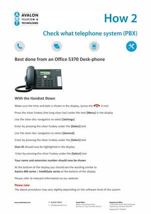 How to Check What Telephone System you have manual