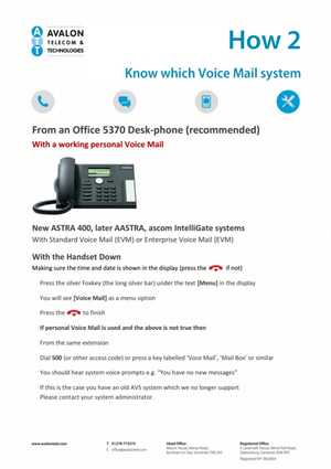 How to know which Voice Mail system you use manual